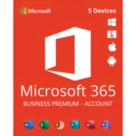 Microsoft Office 365 Business Premium, 1 year, 5 devices, PC/MacOS/Mobile, Account, digital license, Global