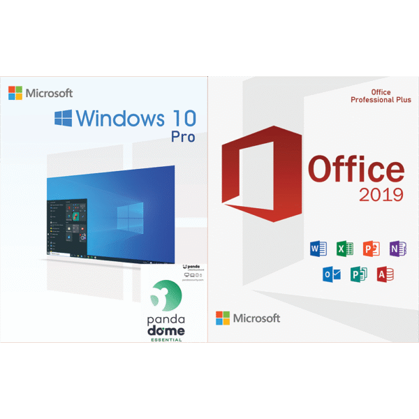 Microsoft Windows 10 Pro Retail & Office 2019 Pro Plus ISO + Panda Dome Essential, PC, digital software bundle